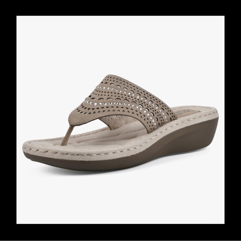 Cliffs by White Mountain Rhinestone Wedge Sandals
